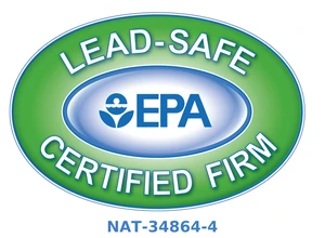 EPA Lead-Safe Certified Firm logo, certification NAT-34864-4